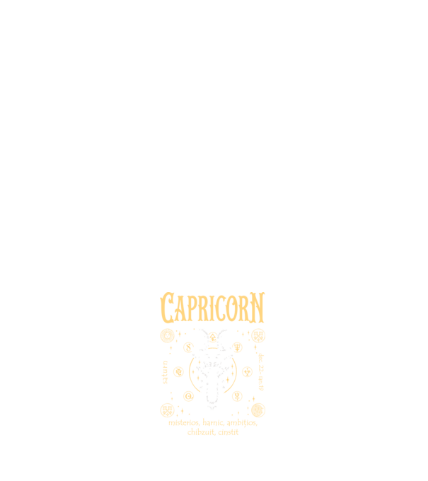 Zodiac bărbat CAPRICORN golden model alb pe tricou