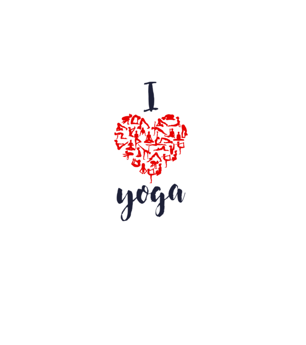 I love yoga model alb pe tricou