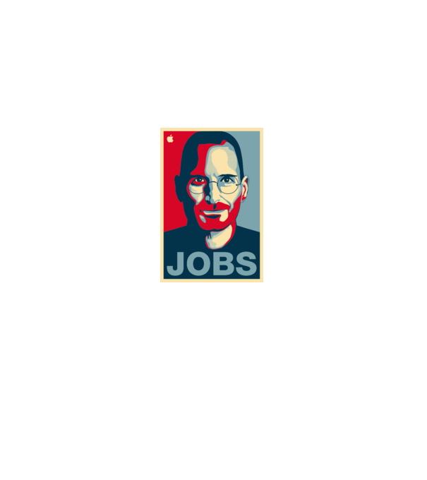 Jobs pop art model alb pe tricou