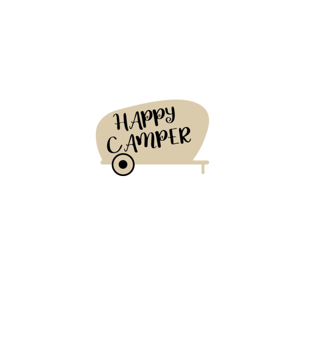 Happy camper text model negru pe tricou