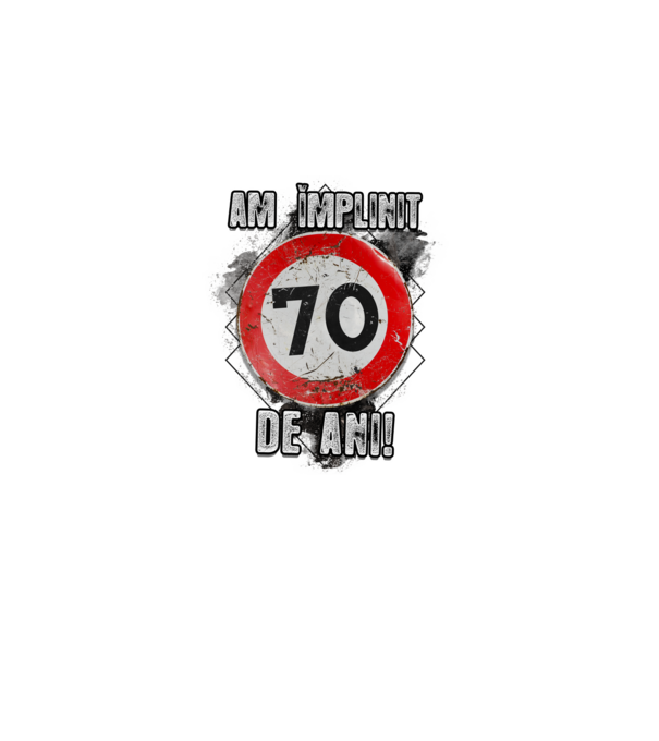 Am împlinit 70 de ani! model negru pe tricou