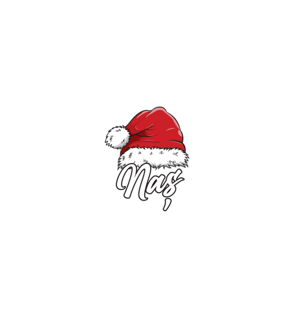 naș Santa Hat model negru pe tricou