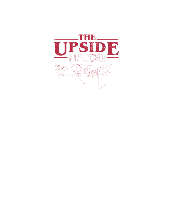 the upside down logo model negru pe tricou