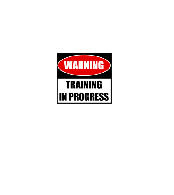 Warning Training In Progress model verde de măr pe tricou