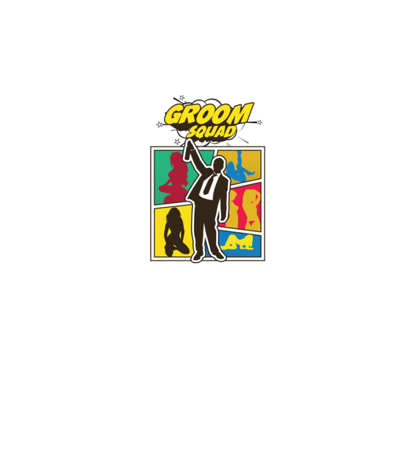 Comic Groom Squad model gri pe tricou