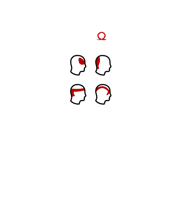 Type of Headaches - God of War model negru pe tricou