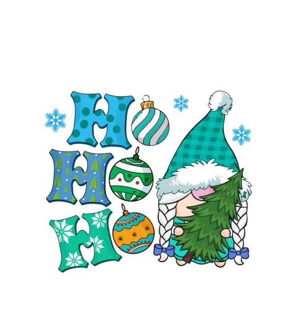 Ho-ho-ho gnome model alb pe tricou