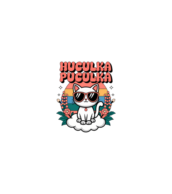 Huculka Puculka pisică 1 model nisipiu pe tricou