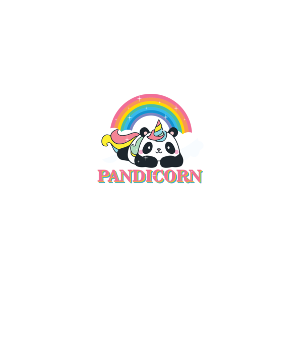 PANDICORN model alb pe tricou