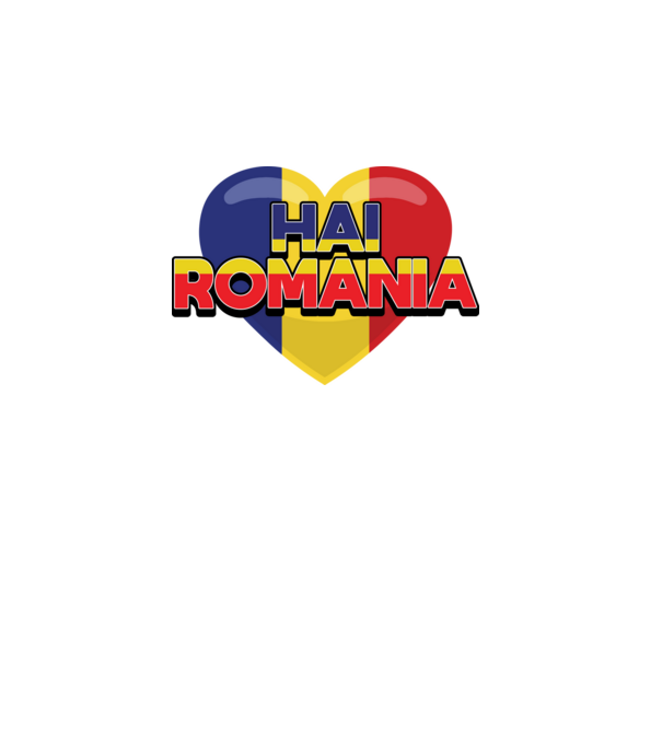 Romania heart model turcoaz pe tricou
