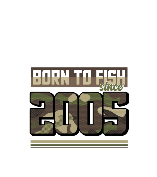 Born to fish since 2005 model negru pe tricou