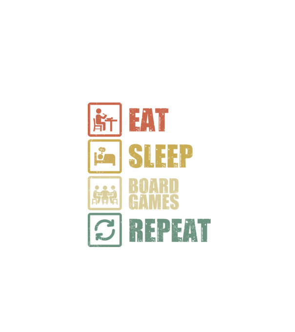 eat sleep Board Games repeat model negru pe tricou