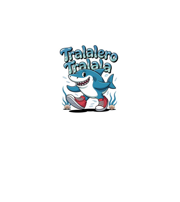 Tralalero Tralala drăguț model negru pe tricou
