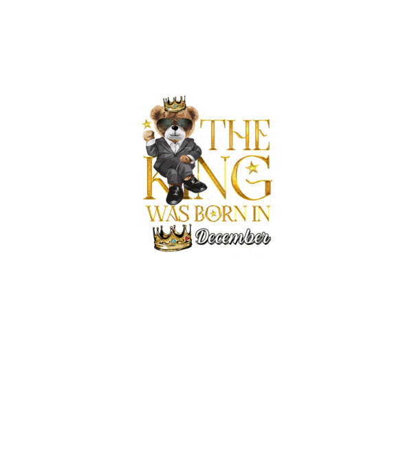 The king was born int DECEMBER model negru pe tricou