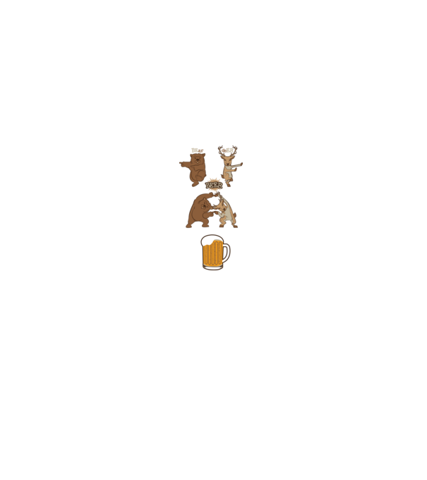 Bear deer beer model gri pe tricou