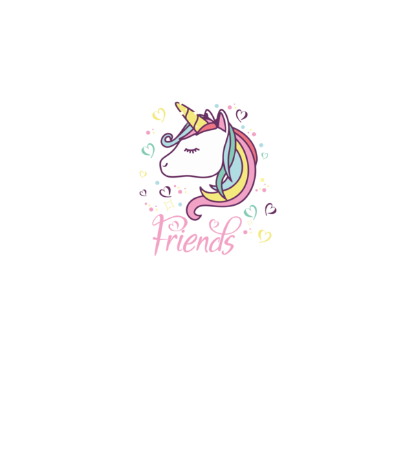Unicorn Friend model negru pe tricou