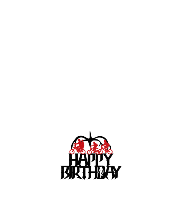happy birthday stranger things model negru pe tricou