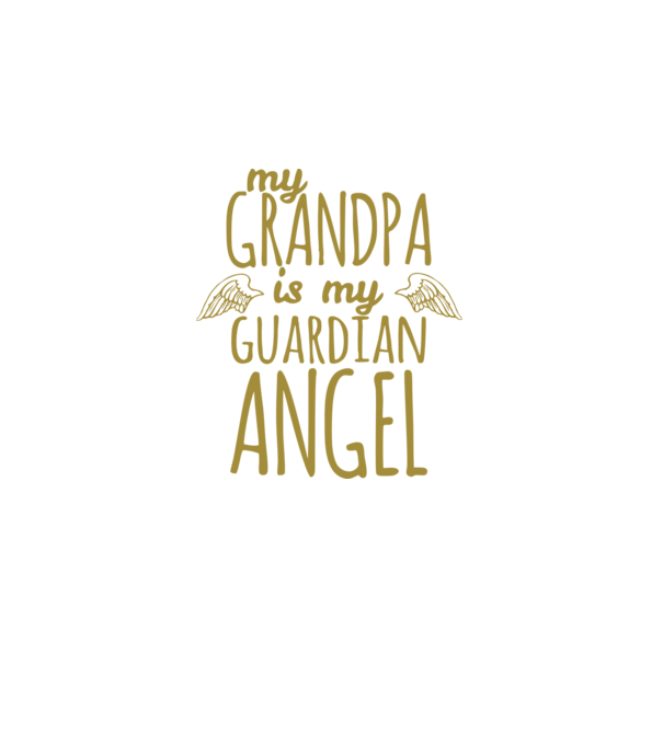 My grandpa is my guardian angel model negru pe tricou