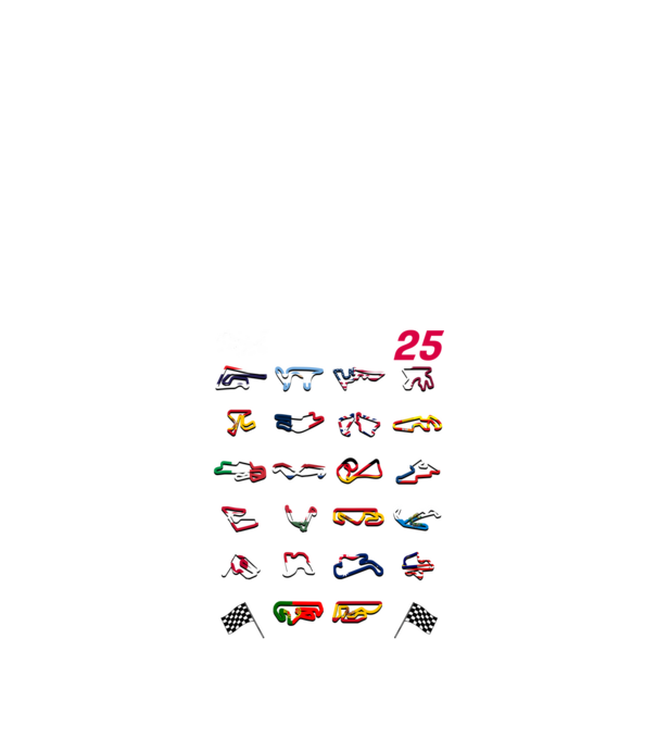 MOTOGP 25 CALENDAR Negru model negru pe tricou