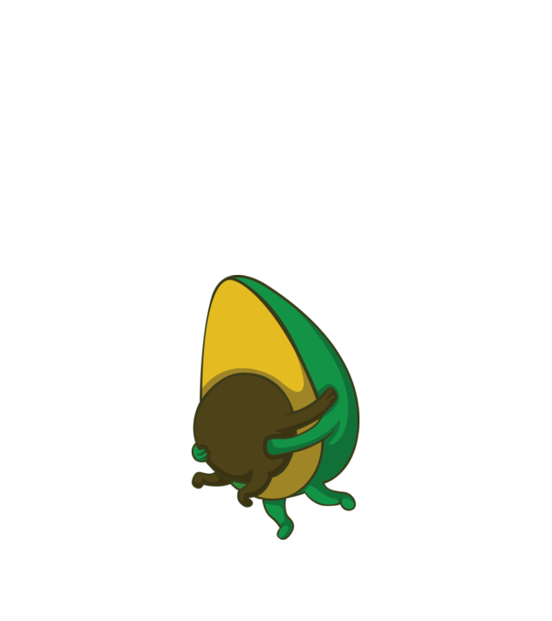 Avocado model alb pe tricou