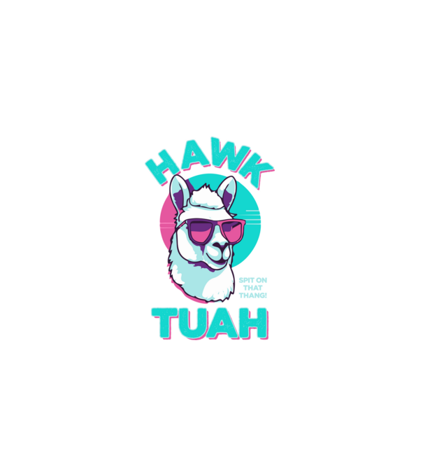 Hawk tuah llama retro sunglasses model negru pe tricou