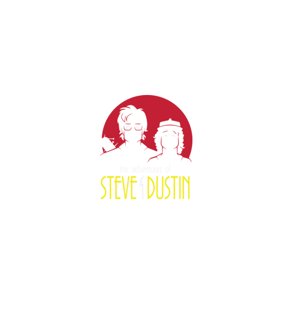 steve and dustin model negru pe tricou