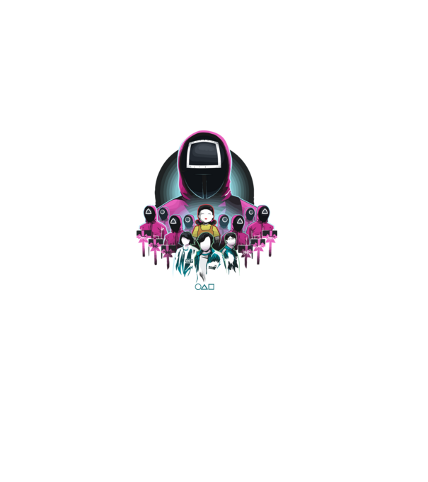 squid game crew model negru pe tricou