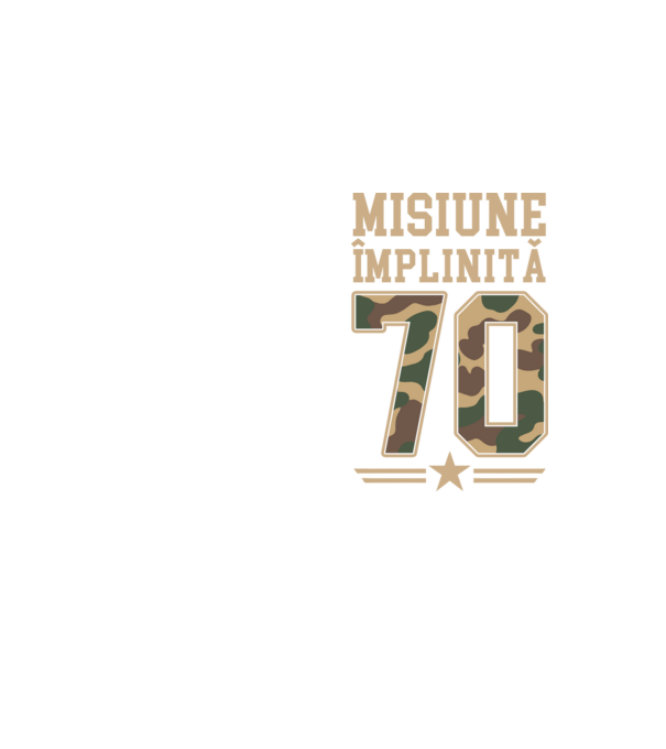 Misiune împlinită 70 model galben neon pe tricou