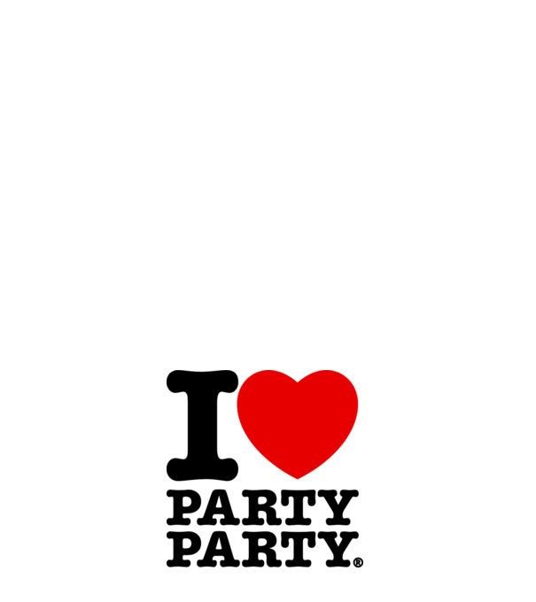 I love party party model alb pe tricou