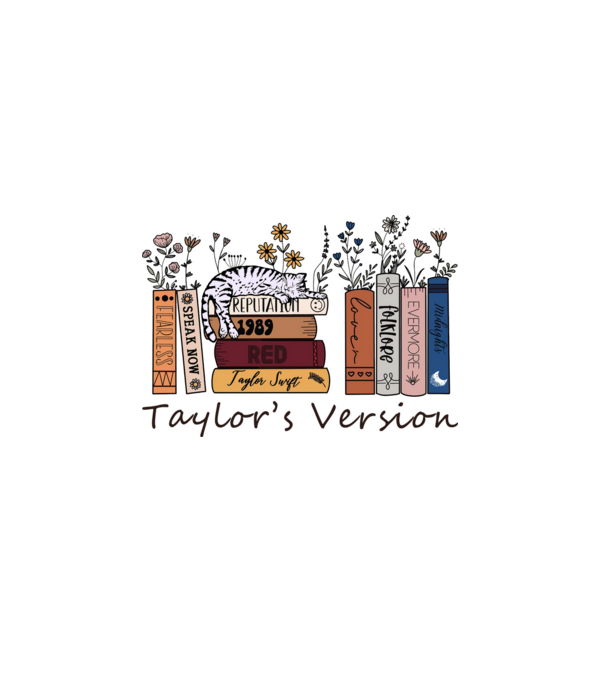 Eras tour books color cat model alb pe tricou