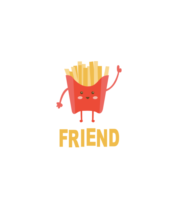 Friends cartofi model alb pe tricou
