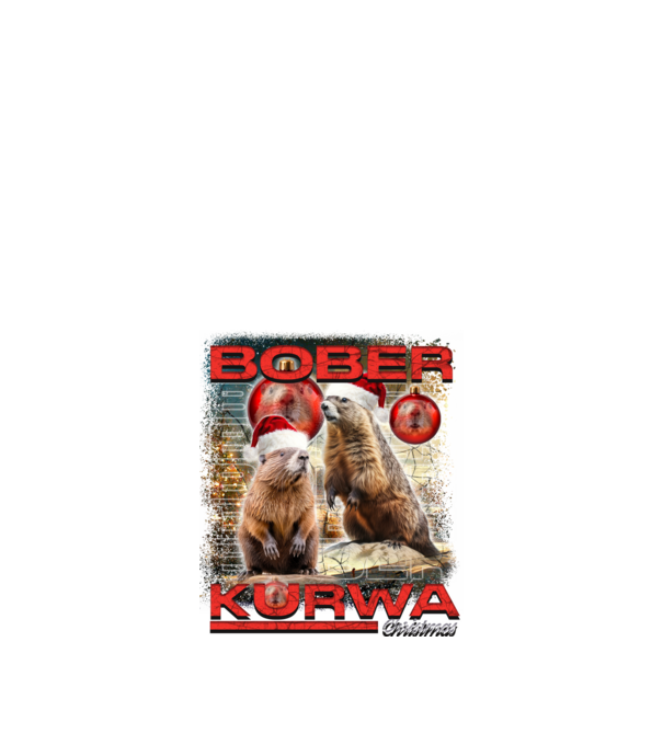 Bober kurwa christmas universe model negru pe tricou