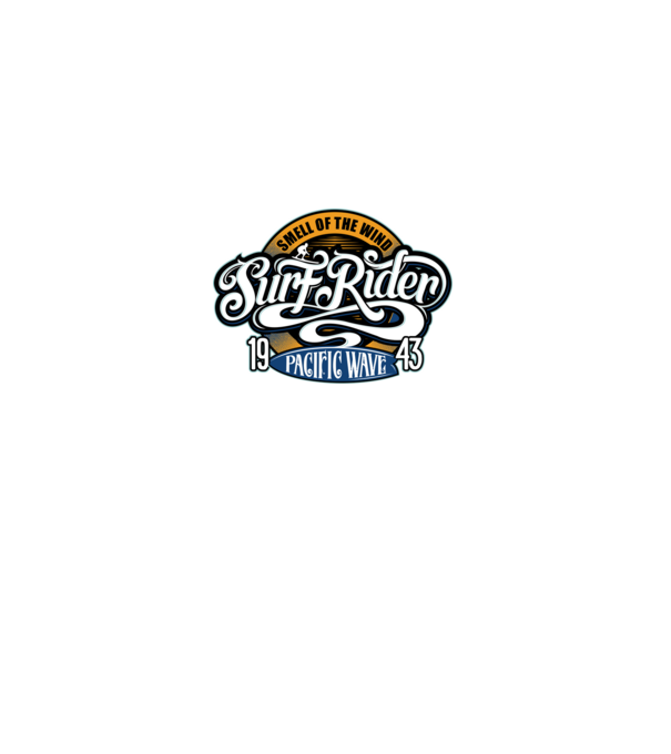 Surf Rider model negru pe tricou
