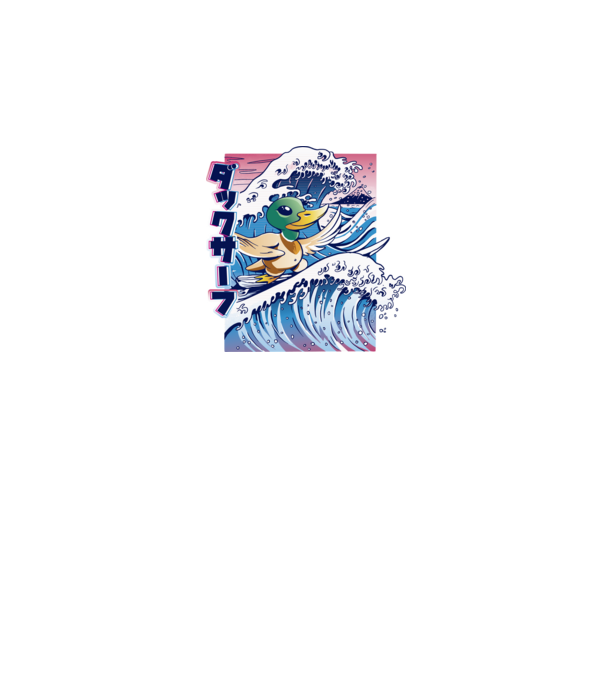 Surfer Duck model negru pe tricou