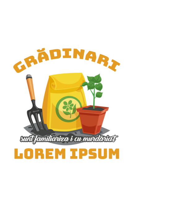 Grădinari model negru pe tricou