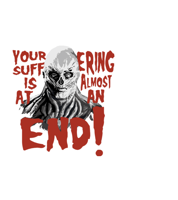 vecna your suffering is almost at an end model negru pe tricou