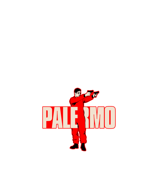 palermo la casa de papel model negru pe tricou