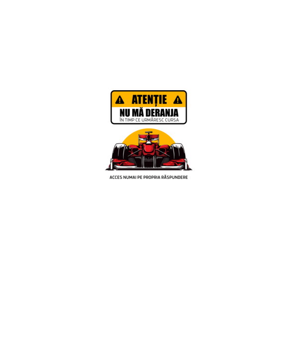 Atenție model alb pe tricou