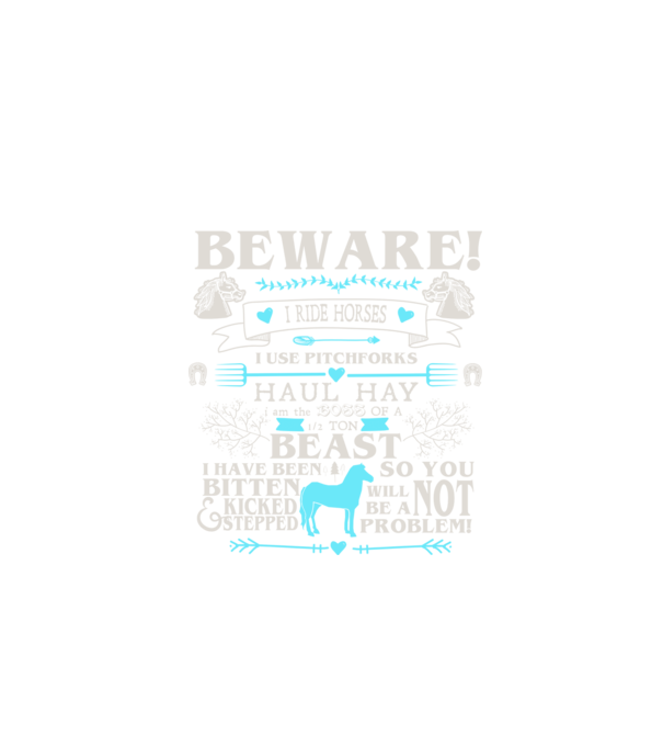 Beware i ride horses model negru pe tricou
