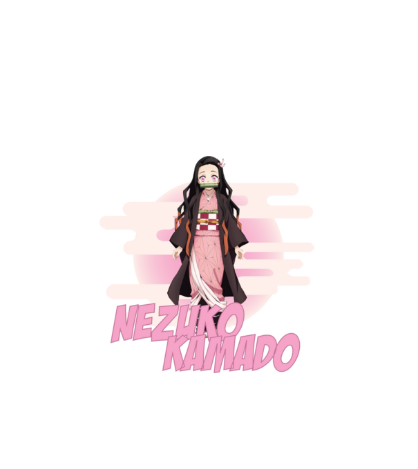 Demon Slayer  Nezuko model alb pe tricou
