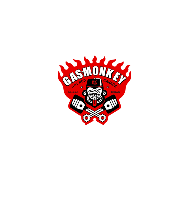 Gas Monkey model alb pe tricou