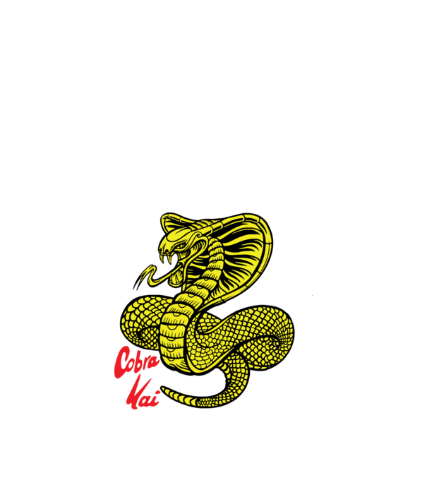 cobra kai logo color model negru pe tricou