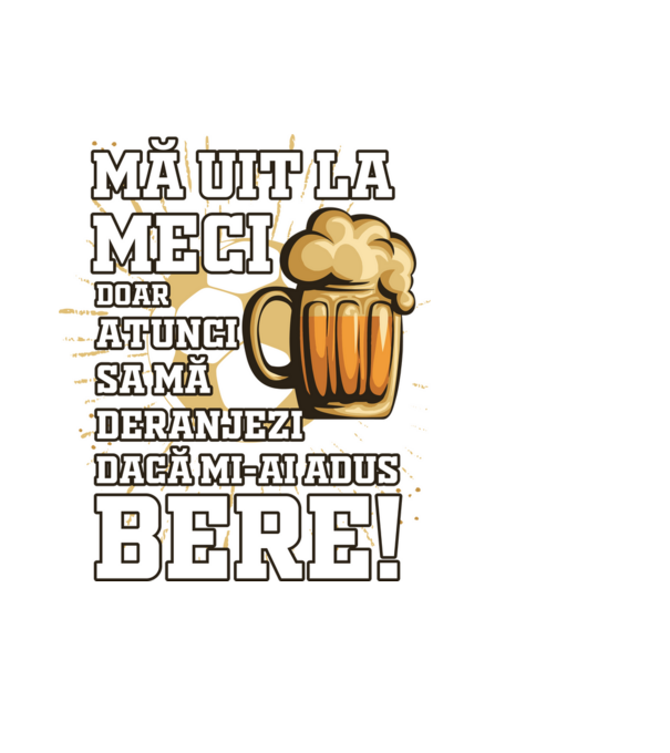 Mă uit la meci model negru pe tricou
