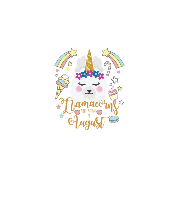 Llamacorns are born in August model alb pe tricou