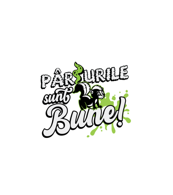 Pârțurile sunt bune model negru pe tricou