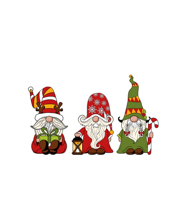 Xmas gnomes 2 model alb pe tricou