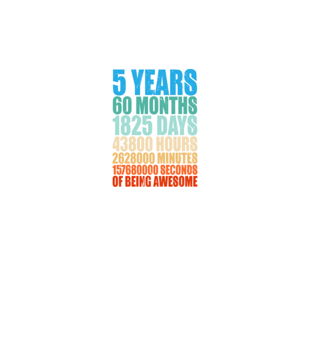 5 years of being awesome model gri pe tricou