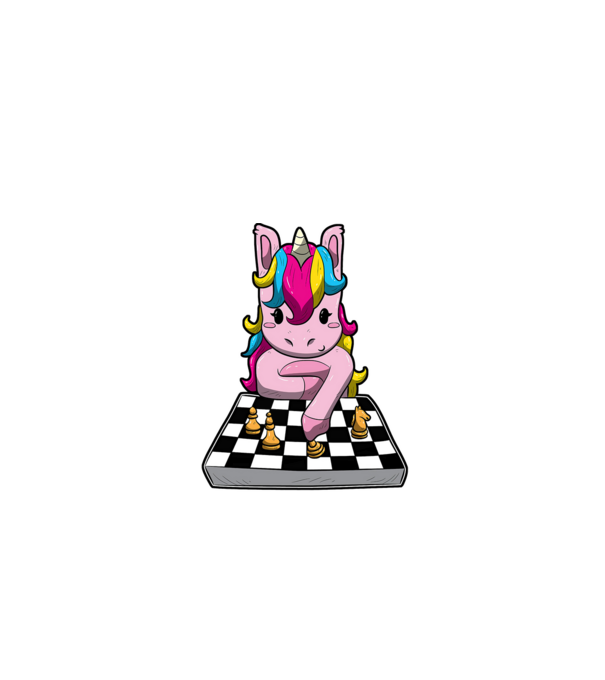 Chessicorn model negru pe tricou