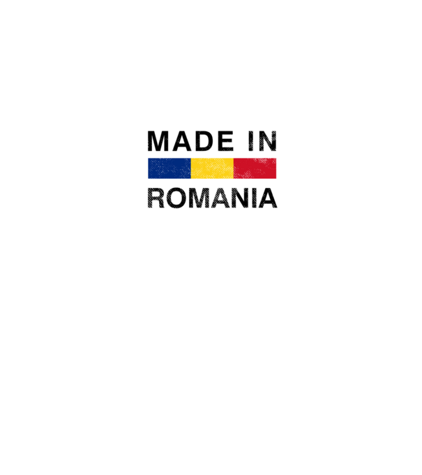 made in romania model negru pe tricou