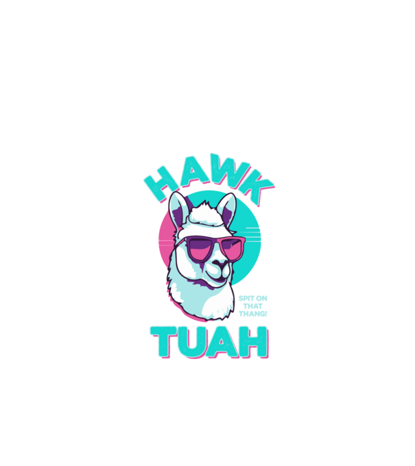Hawk tuah llama retro sunglasses model negru pe tricou